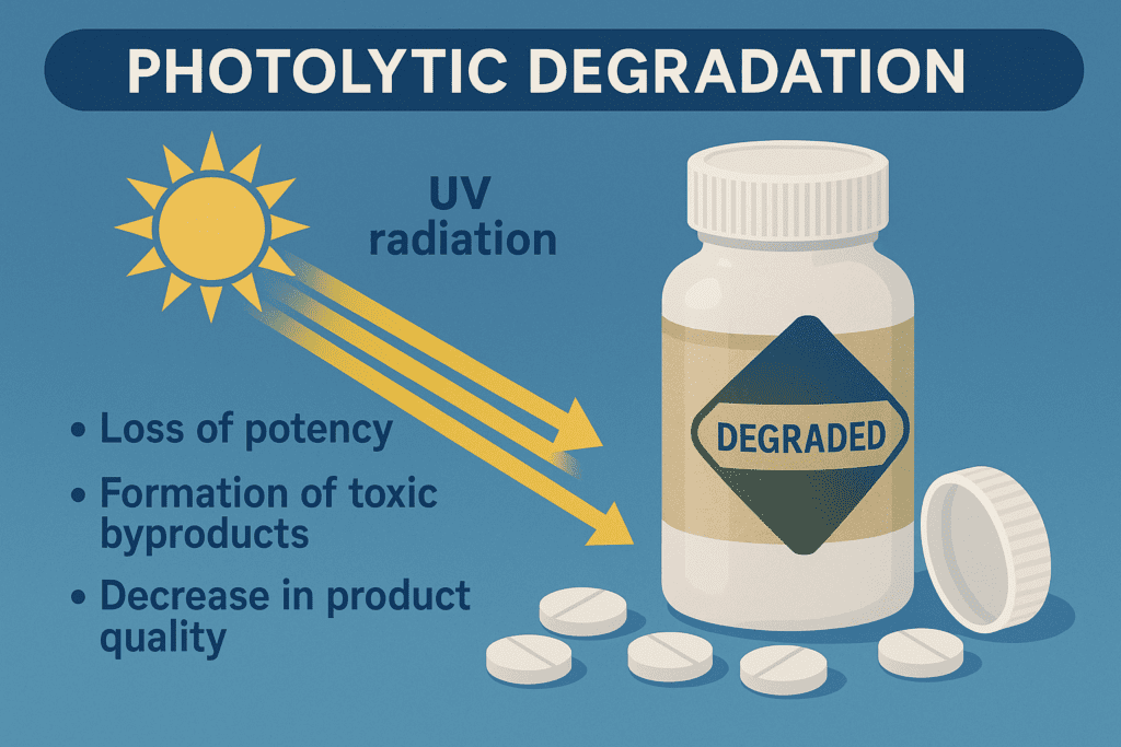 Photolytic degradation of medicines